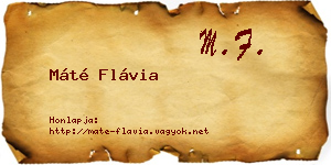 Máté Flávia névjegykártya